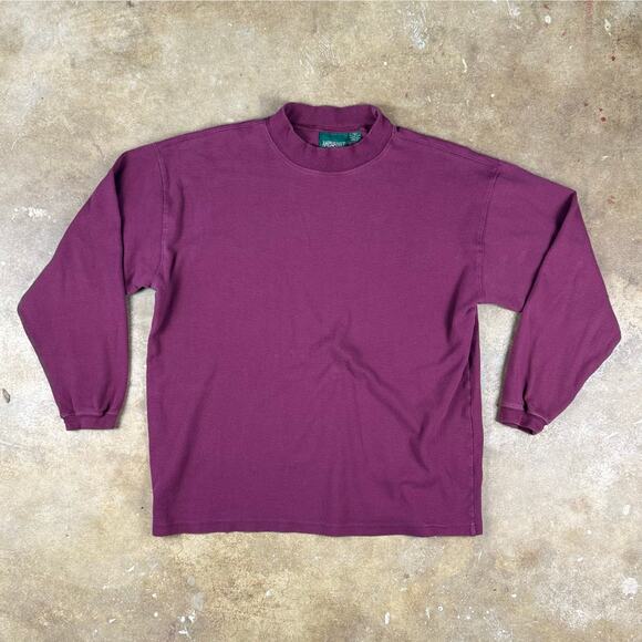 American Eagle Outfitters Other - Vintage American Eagle Mock Neck Long‎ Sleeve Shirt Men’s L Maroon 100% Cotton